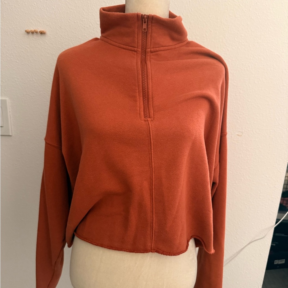 Women's Rust Half-Zip Sweater